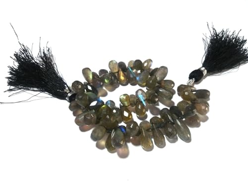 Perles en labradorite naturelle facettées en larme pour éviter les reflets ternes