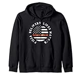 The Thin Pizza Line Distressed Blue Lives Matter Zip Hoodie