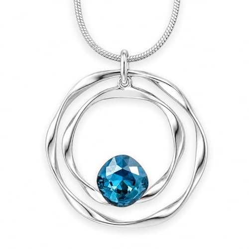 Collier Femme 75 cm Sautoir Long Doré Chic et Pendentif Cercle Cristal Zirconium
