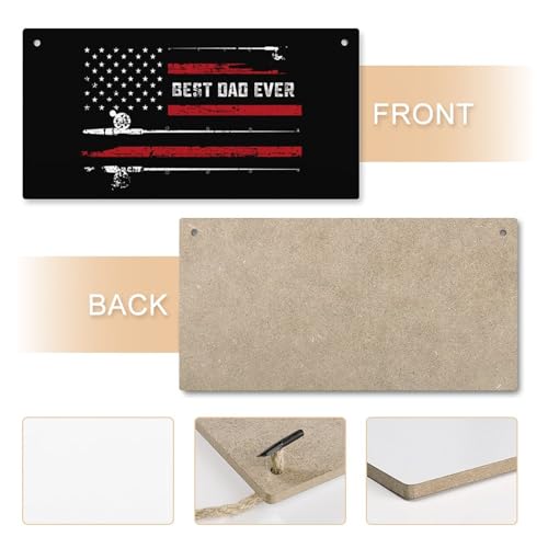 Panneau en bois avec drapeau américain Best Dad décoration murale de précision