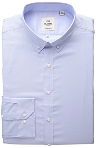 fitted lace wedding dress Ben Sherman Grey Fineline Dobby Men's Slim Fit Dress Shirt, Gray, 16.5
