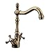 Produktbild CZOOR Antik Bronze Kupfer Bad Küche Waschbecken Wasserhahn Double Tap Handgriff schwenkbarer Auslauf Mischbatterien