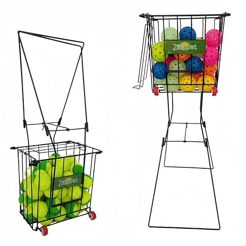 jifader Tennis Ball Hoppers，Pickleball Hopper,79 Tennis Or 50 Pickleball Capicity,Also Use As Ball Picker,Easy to Pick Up 30 Tennis Or Pickle in 1 Minute, Easily Placed in The Trunk of A Car