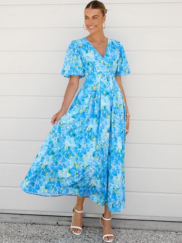 Image of Maxigerui Women's Summer Floral Maxi Dress Spring Wedding Guest Dress 2026
