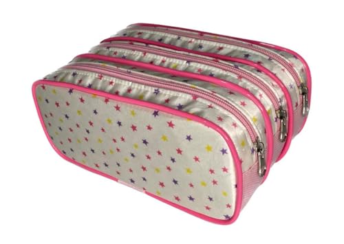 Estojo Escolar Triplo Rosa C/Pink Estojos Kids Cor Rosa Pink Classic Estrela