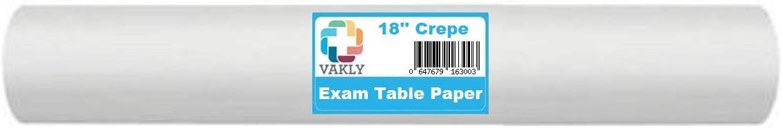Exam Table Paper - 18''x125’ Disposable Standard White Crepe - Paper Rolls for Spas, Doctors, Chiropractors and Massage Tables… (2) : Industrial & Scientific