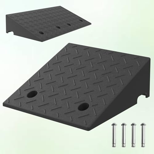 7.5 Inch Rise Rubber Ramp, Wheelchair Door Ramp with Non-Slip Surface, Threshold Ramp for Cars/Scooters/Walkers/Doorway/Home Steps/Driveway (2PCS, 2200LBs Load)