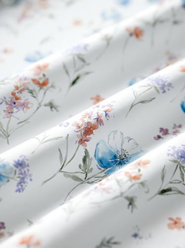 Image of DDECOR Live Beautiful 100% Cotton 145TC Floral King Bedsheet with 2 Pillow Covers | Rotary Printed Breathable Fabric | 224 CM X 254 CM | Luxury Bedding for Home | Cresta Collection |Topaz Turquoise