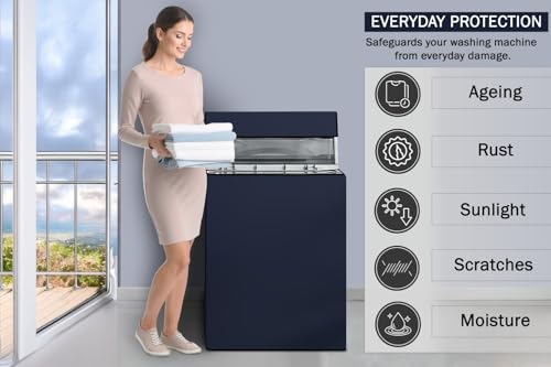 Image of Stylista Washing Machine Cover Compatible for Samsung 6.2 kg WA62M4100HY /TL Fully-Automatic Top Load Navy Blue