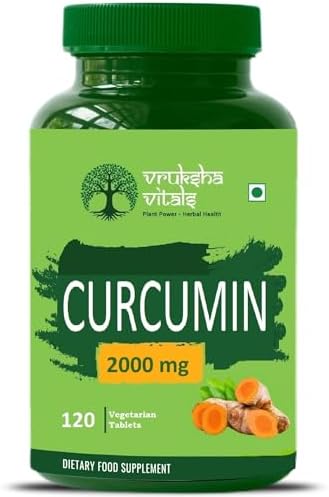 Vruksha Vitals Curcumin with Piperine > 95% Curcuminoids [LAB TESTED - COA ATTACHED] 2000 mg - 120 tablets/capsules supplement powder - Curcumin Extract supplements