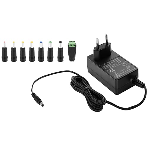 Fuente de alimentación 12V 3A con clavijas intercambiables para reparar adaptadores rotos