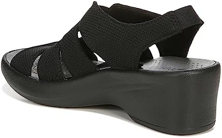 BZees Women's Finale Wedge Sandal Heeled, Black, 11 | Image 4