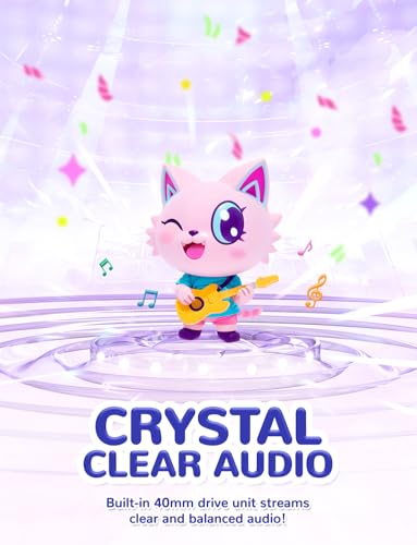 Image of iClever Kids Headphones USB C, Cat Ear LED Light Up for Toddler Girls