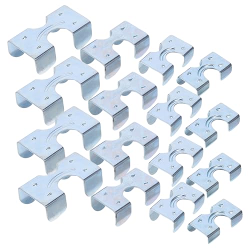 GARVALON Morsetto per Fune Doppio in Filo D’acciaio Zincato, Set da 16 Pezzi (4 Misure 8-16 Mm), Clip Metalliche per Cavi di Sollevamento e Fissaggio Sicuro, Adatto per Utilizzi