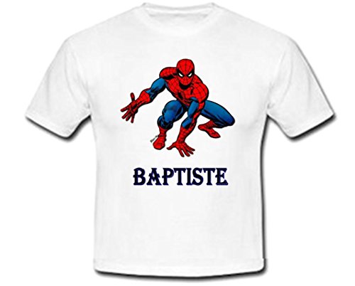 Tshirt personnalisé Spiderman prénom et Taille au Choix