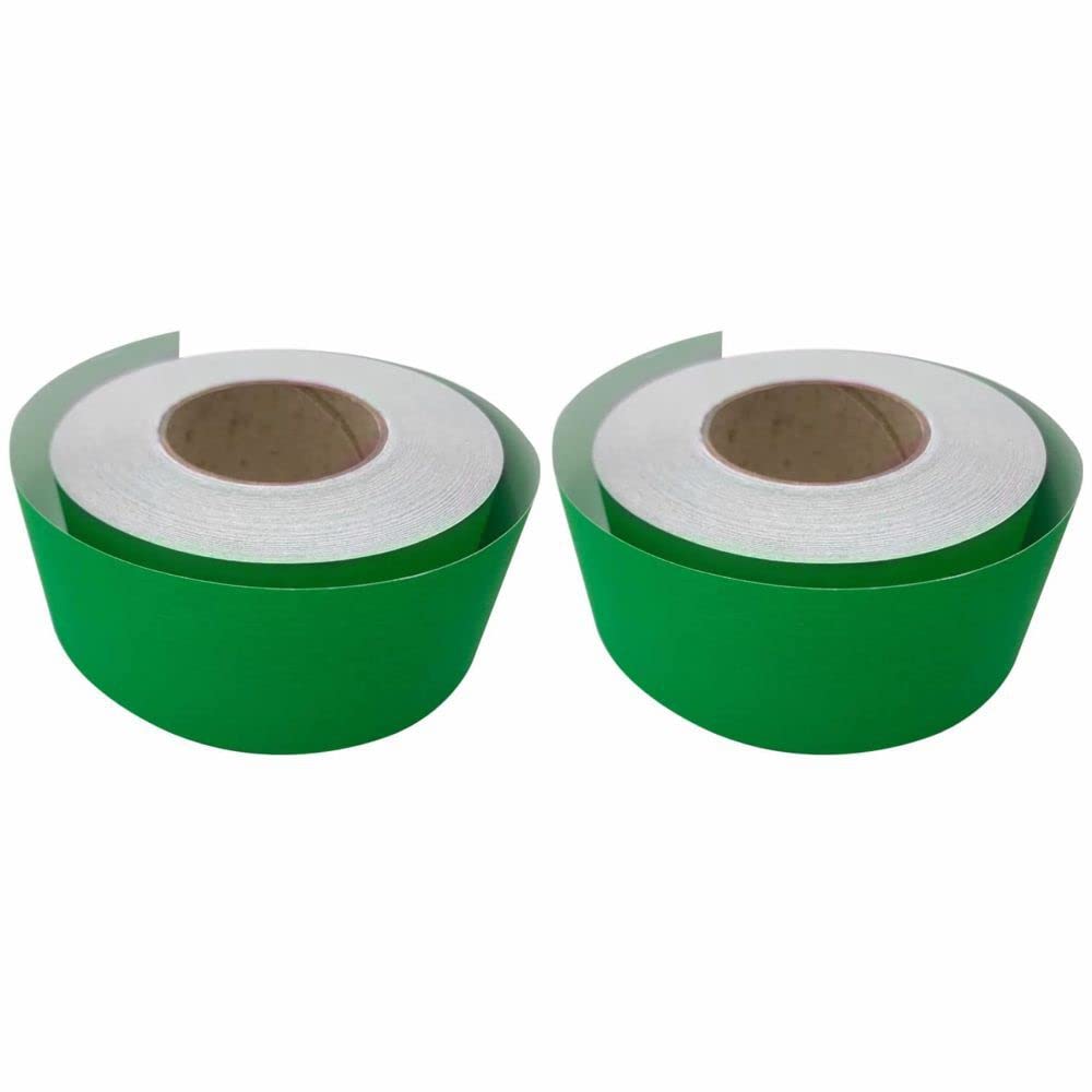 3 Ace Crafts (Pack of 2) Straight Edge Poster Paper Border Roll- (48mm x 50 Meters)- (Leaf Green) School/Office, Classroom Decoration, Fade Resistant Paper, Black Board Border Display Rolls — image 1