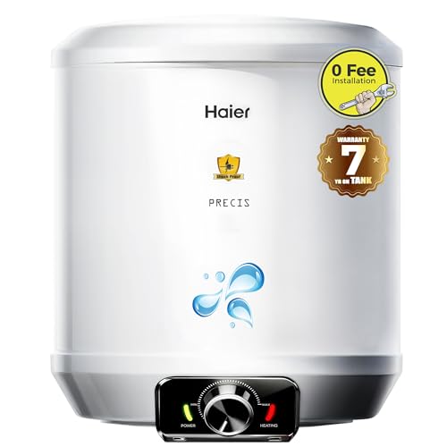 Image of Haier Precis Water Geyser 25 Litre 5 Star Rated Water Heater|Pipe Free Installation Abs Body Temperature Control Shock Proof Glasslined Tank|8 Safety Levels|High Rise Compatible|Bacteria Proof System