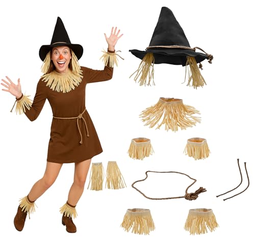 Nicky Bigs Novelties Adult Scarecrow Hat Deluxe Felt Oktoberfest Wizard Witch Hillbilly Hat Costume