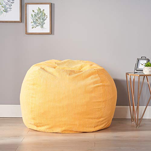 Christopher Knight Home Samantha 3 Foot Beanbag, Mustard Yellow #TOP1