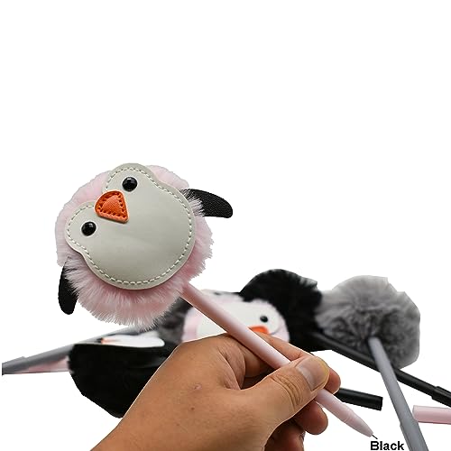 6 bolígrafos de peluche pingüino Maydahui con 12 recambios miniatura 5