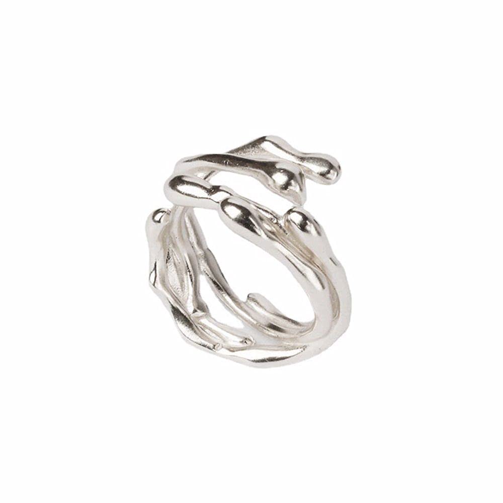 Leadigol 2PCS Irregular Ring Opening Ring Simple Personality Ring Geometric Shape Branches Hollow Rings Gifts for Women Birthday Christmas