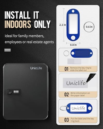 Uniclife SAFE48 Gabinete de chave de posição com fechadura de combinação, caixa de armazenamento de