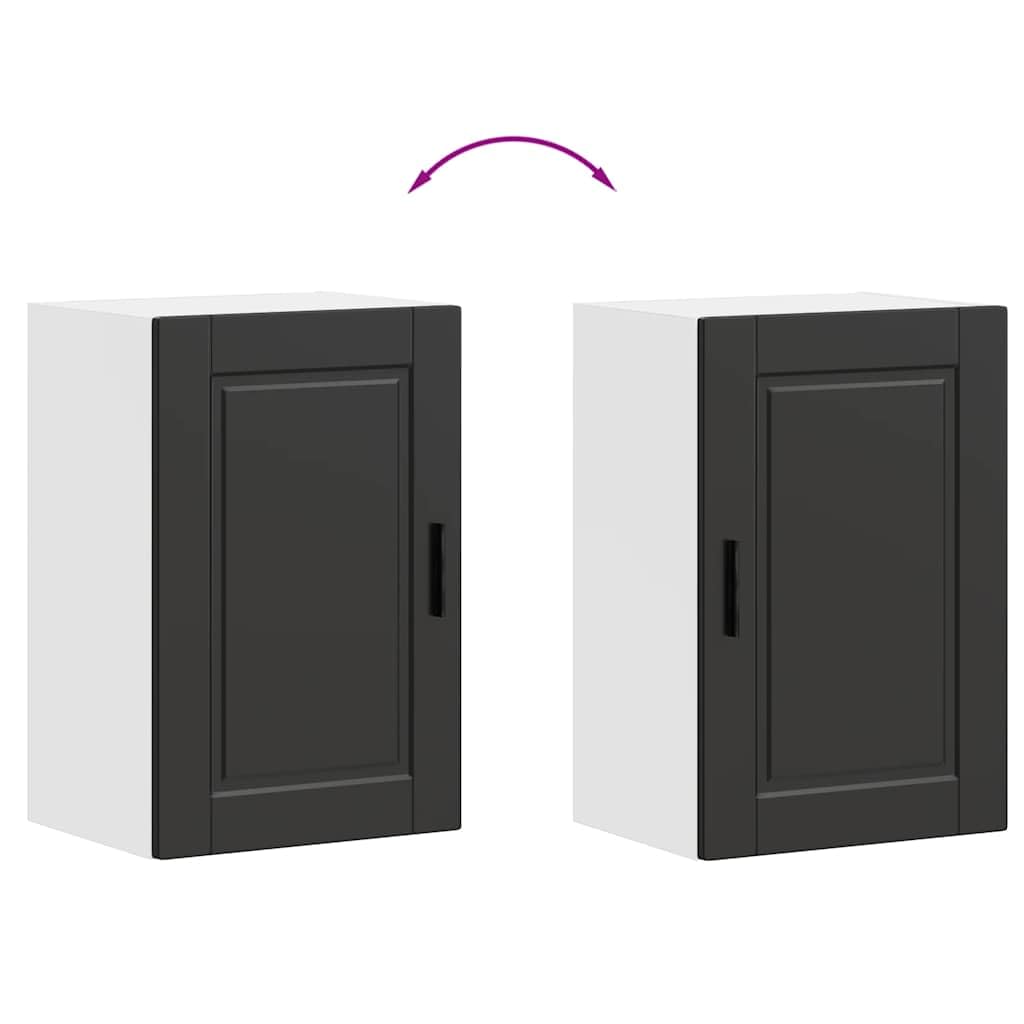 vidaXL Armoire Murale de Cuisine Porto Noir Bois d'ingénierie