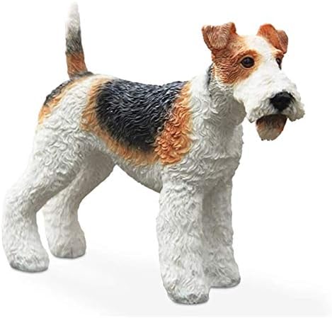 ornament decoration Fox Terrier Statue Sculpture Dog Statuette Simulation Animal Model Figurine Modern Home Indoor Decor Outdoor Garden Lawn Dwelling Patio Courtyard Decoration Ornament Crafts statue