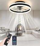 Nalezuns LED Deckenventilator mit Beleuchtung, 50cm Ventilator Deckenleuchte, 3 Farbtemperatur und 6 Geschwindigkeiten Deckenventilator mit Lampe, Lampe für Wohnzimmer Schlafzimmer Esszimmer Küche