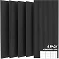 JVJVJ Large Acoustic Panels, 48"X24"X0.4" Sound Proof Foam Panels for Walls, Sound Dampening Panels, Soundproof Wall Panels for Home Studio&Office Decor. (Black, 5 Pack)