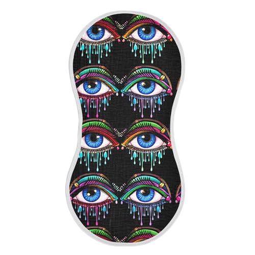 xigua Colorful Eyes Baby Burp Cloths for Newborn Boys and Girls 2 Pack, Soft & Absorbent Cotton Baby Burp Cloth, Baby Washcloths, Newborn Towel, Burp Rags