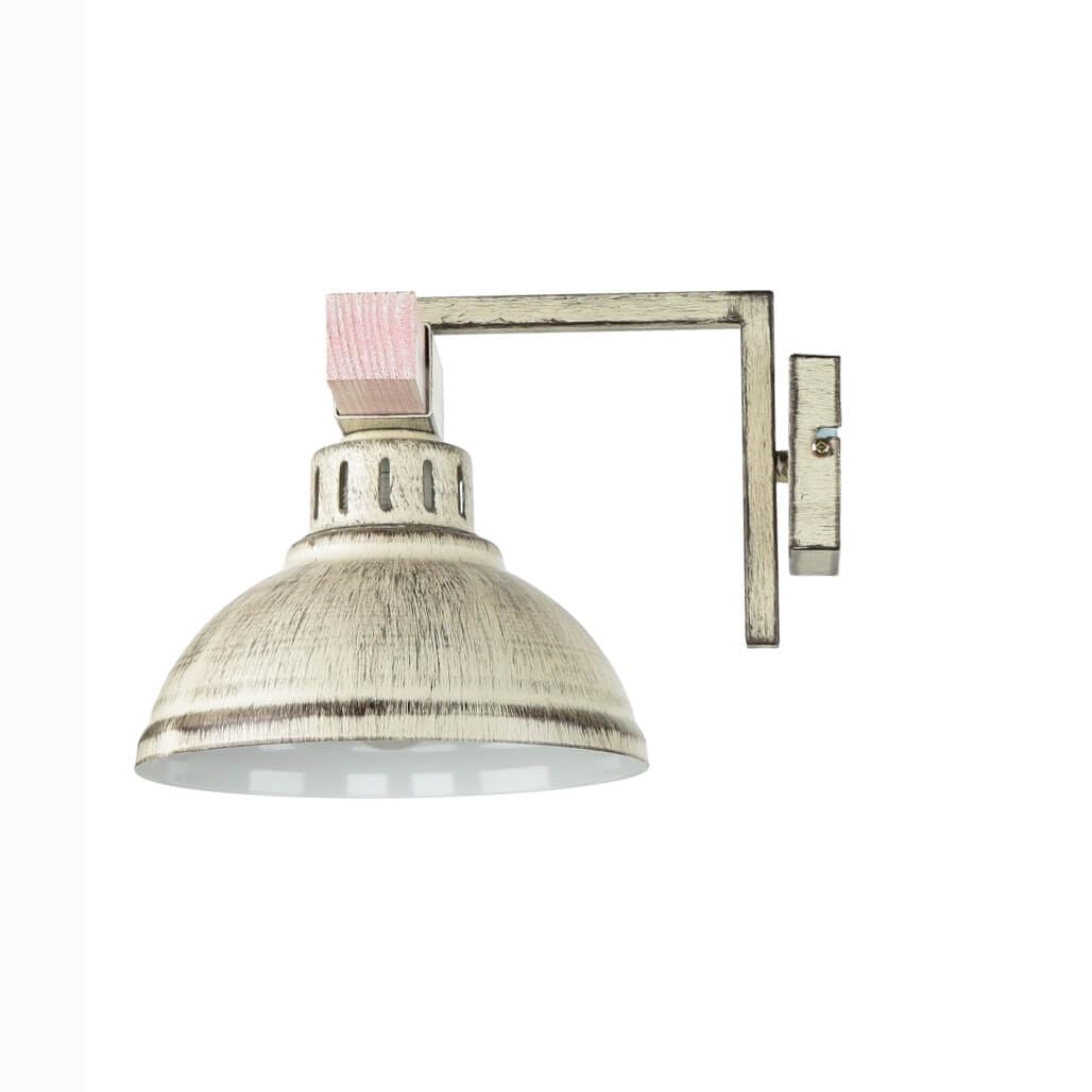 Licht-Erlebnisse Wandleuchte Metall Holz in Shabby Weiß Wohnzimmer Küche H:20 cm E27 natürlich gemütlich Landhaus Rustikal Vintage Wandlampe HAKON
