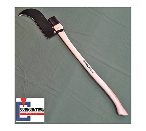 Council Tools 12″ Single Edge Bush Hook; 36″ Curved Wooden Handle - Thumbnail 3