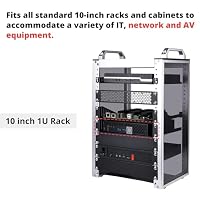 GeeekPi 1U Server Rack-Fachboden – 10 Zoll, 200 mm tief, belüftete Kragarm-Ablage, passend für 10-Zoll-Serverschrank & DeskPi RackMate T1/T0 Netzwerkschränke (Schwarz) – Ansicht 2