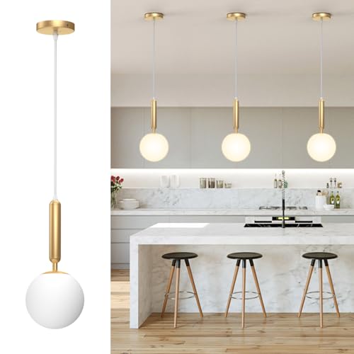 Lista de Candil Top 10. 50 Lámpara de Techo Esfera de Cristal, Horkey Sputnik Candelabro moderno luz colgante, lámparas colgantes de montaje semi empotrado para dormitorio, comedor, cocina iluminación...