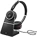 Jabra Evolve 75 UC Stereo Wireless Bluetooth Headset/Music Headphones Including Link 370 (U.S. Retail Packaging), Black