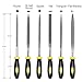 Uaorexplo Mini Hand Files, 6pcs, Total 6.3in, Strength Alloy Steel Needle File Set, Small Metal File Tools for Detailed Tasks, Includes Round, Bi-Half Round, Flat, Square, Flat Warding, Triangular