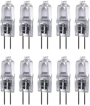 Vstar G4 12V 20W Bulb T3 JC Type Bi-Pin Base G4 Chandeliers,Clear,10 Packs