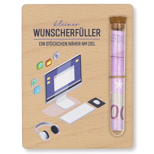 ZUKLA Verpackung für Geldgeschenk 13 x 10 cm - mit Reagenzglas - Spardose Computer Zubehör Geschenk - Computer Geschenke - PC Geschenke