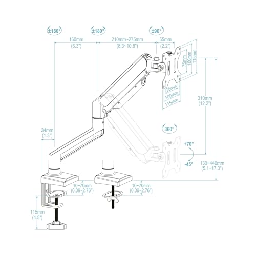 Support de Table pour écran TOOQ DB1334TNR-B pour Télétravail Confortable Noir - 7