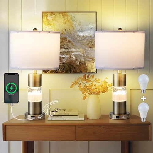 Save 40% on Serteaw Gold Touch Table Lamps with USB Charging