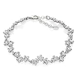 Hochwertiges Armband aus Sterlingsilber mit 925-Echtheitsstempel. Kristalle aus der Swarovski Elements Kollektion. ARMBANDLÄNGE: verstellbar, 18cm 19cm 20cm 21cm lang. GEWICHT: 10,5 g. BREITE: 5 mm. Mit Karabinerverschluss.