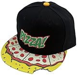 Unisex Hip Hop Pizza Hat Street Biker Sun Hat Embroidered Baseball Cap (US, Alpha, One Size, Black)