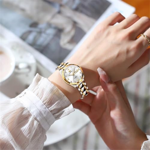 Image of OLEVS Automatic Womens Watch Mechanical Calendar Watches Diamond Fashion Waterproof Female Wrist Watch