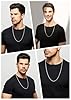 HSWYFCJY Mens Necklace Silver Round Box Chain Width 3mm 316L Stainless Steel Rolo Chain Necklace Length 50cm Birthday/Holiday Jewellery Gifts for Women Men #5