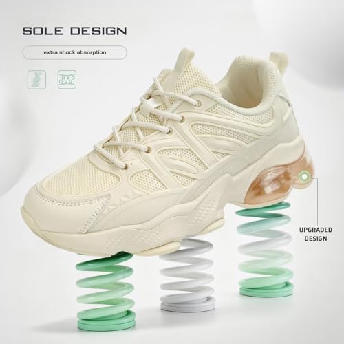 Image of Womens Walking Running Shoes Air Cushion Tennis Sneakers Fashion Breathable Basketball Sport Gym Fitness Cross Trainers