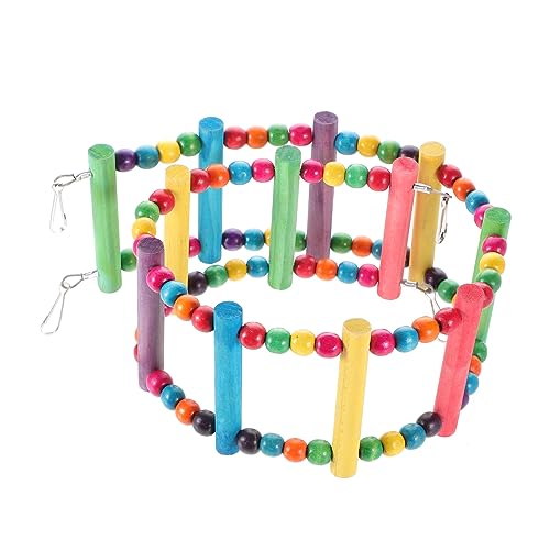 HAPINARY Parrot Swing Toy Bird Ladder for Budgies 12 Step Ladder for Parrots Natural Wood Random Color
