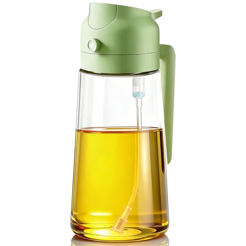 2-in-1 16-Ounce Glass Oil Sprayer and Dispenser Bottle (Green) 4.54 + Free Shipping w/ Prime or on 35+ + 50% Off - image 1