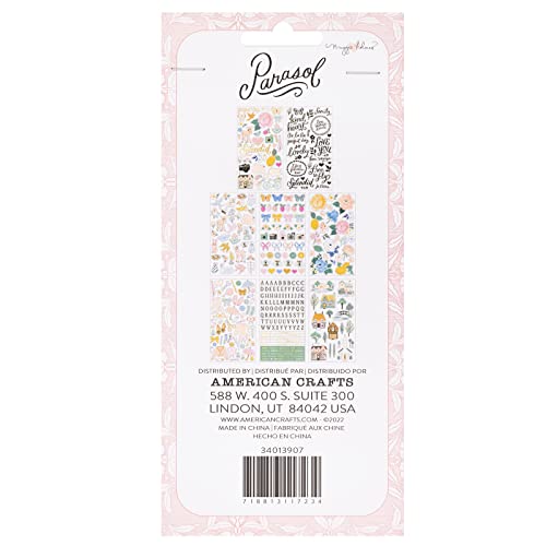 AMERICAN CRAFTS Livro de adesivos guarda-sol, realces em folha dourada 378/embalagem