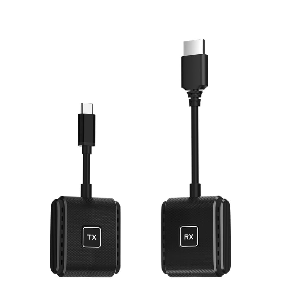 Tosuny Bezprzewodowy Nadajnik i Odbiornik USB C HDMI, Bezprzewodowy Przedłużacz HDMI 2.4/5G, Adapter Wyświetlacza 50 M, 1080P z Podwójnymi Trybami Mirror i Extend, d
